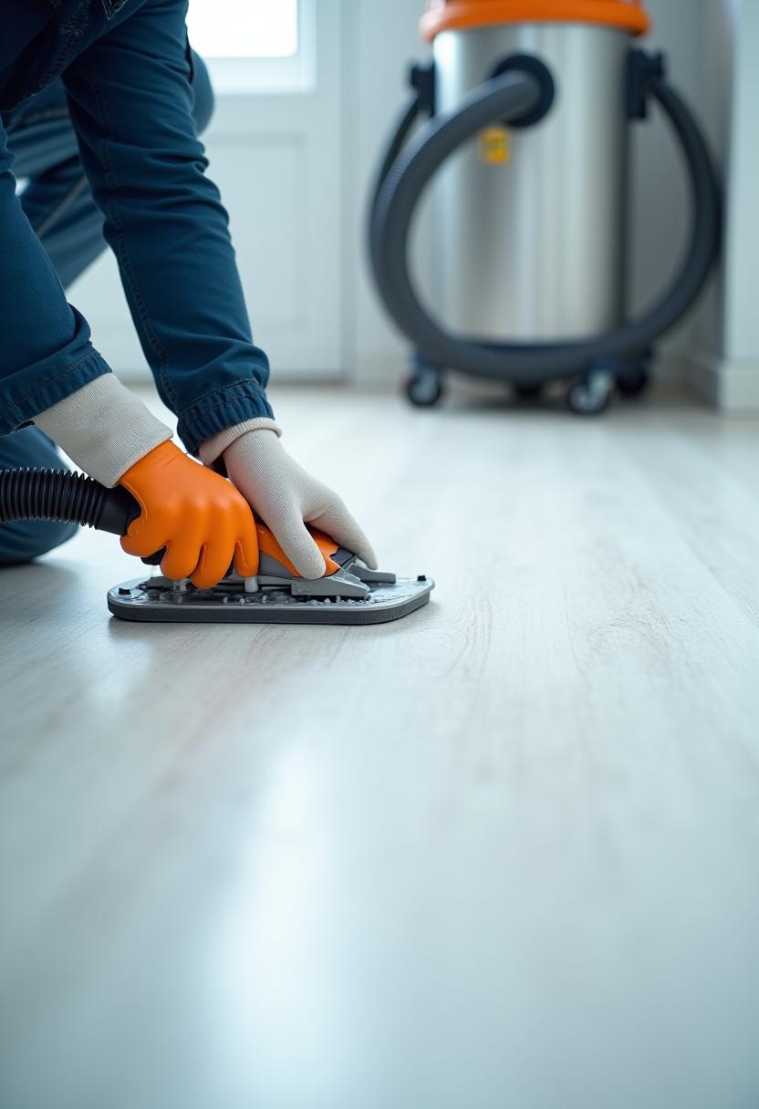 Staubfreie dustless Vinylbodenverlegung für Allergiker-Haushalte